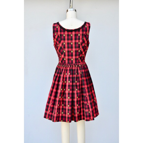 German Oktoberfest Plaid Dirndl Dress Embroidered Tyrollean Bavarian XS S - Picture 10 of 10